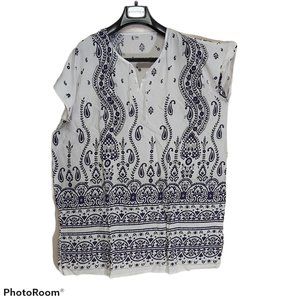 tunic shirt loose soft airy summer beach v-neck